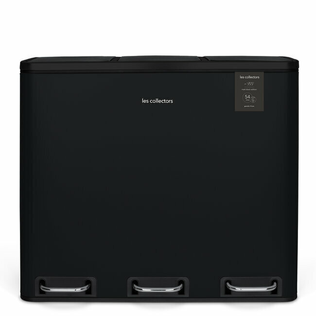 Abfalleimer 3 &times; 18 L, schwarz